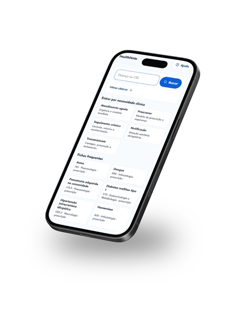 Plataforma de prescrições médicas exibida em um celular